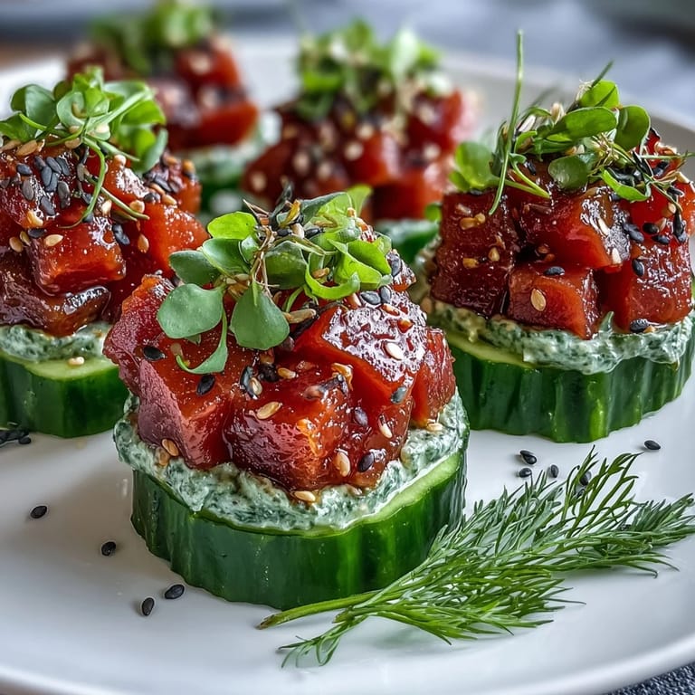 Easy Tuna Pickle Cups: refreshing, spicy appetizer with a delightful crunchy pickle base.