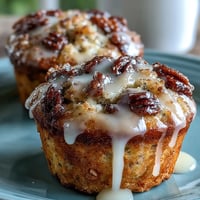 Fresh lemon poppy seed muffins with a glossy glaze, perfect for a bright spring brunch or sweet morning treat.